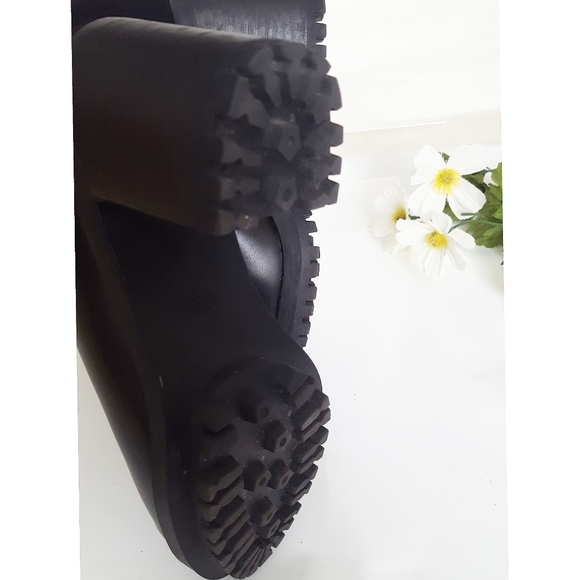 🔖Zara💥Black Suede Leather Ankle Block Heels Booties - Picture 6 of 7